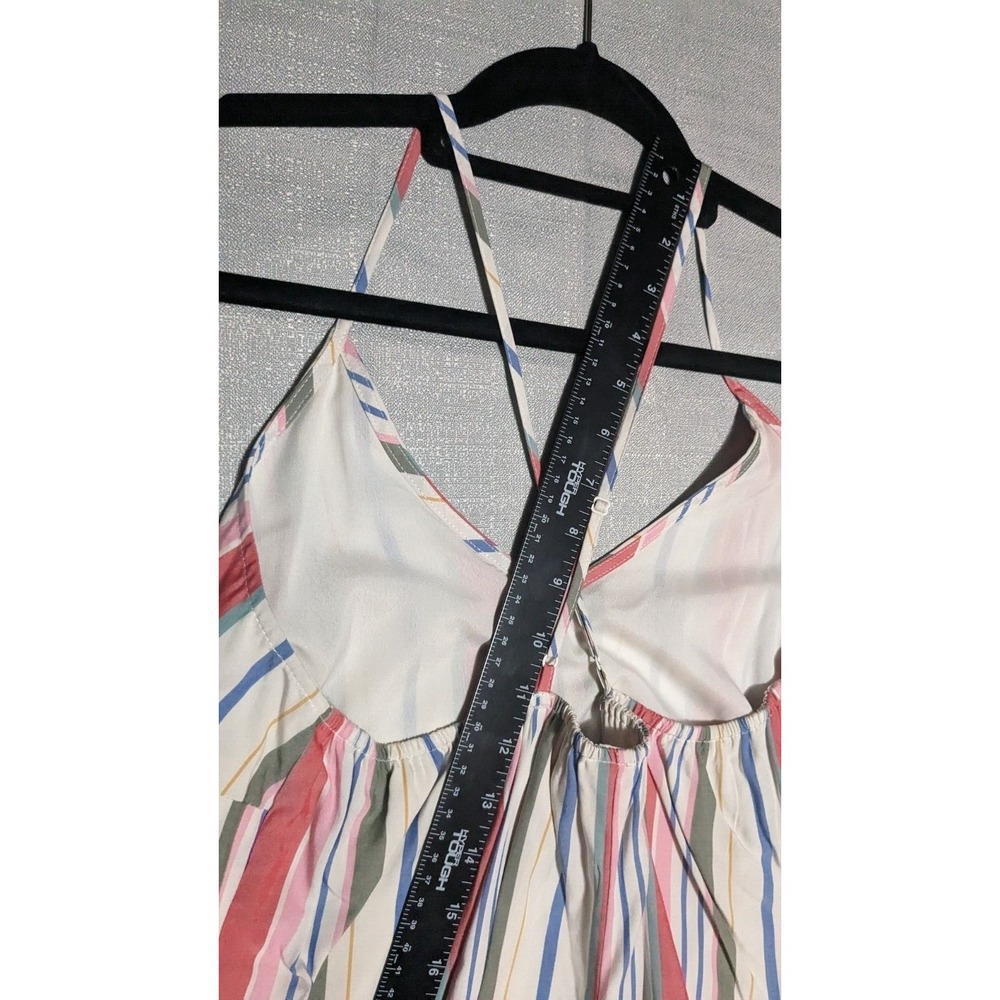 Old Navy Women's Multi Stripe V-Neck Maxi Shift Dress Cross Back Strap Medium - Picture 10 of 12